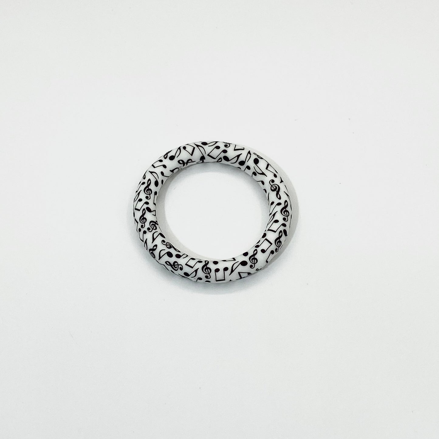 Silicone printed teething ring 65mm silicone beads